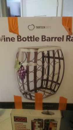 Wine bottle barrel rack