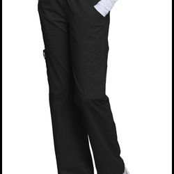 3 Black Straight Leg Scrub Pants