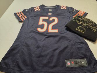 NFL Chicago Bears Womens Medium #52 K. Mack Nike On-Field Jersey w New Era Beanie 🐻‍❄