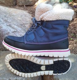 Sorel Cozy Carnival Women's Blue Winter Waterproof Leather Nylon Boots Size 7