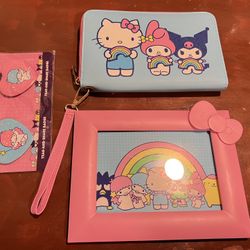 HELLO KITTY RARE HTF SANRIO HELLO KITTY & FRIENDS ZIP WALLET LOOT CRATE EXCLUSIVE