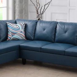 Faux Leather Sectional Sofa
