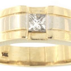 Unisex Wedding Band 14kt Yellow And White Gold 