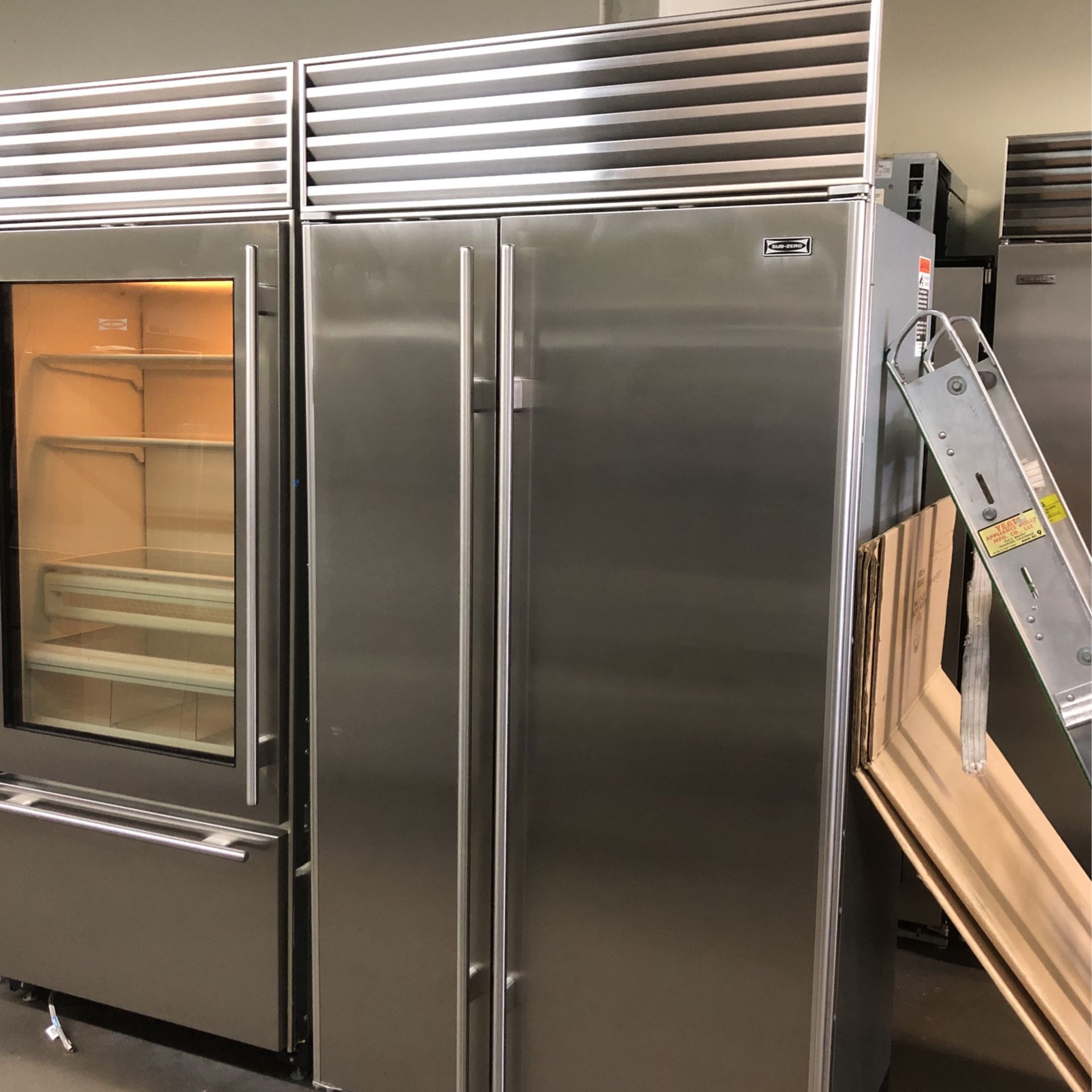 Sub Zero 42”Wide Built In Side By Side Stainless Steel Refrigerator 