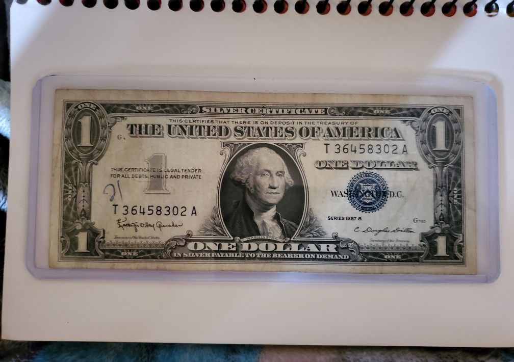 1957-B $1 Dollar Silver Note Certificate