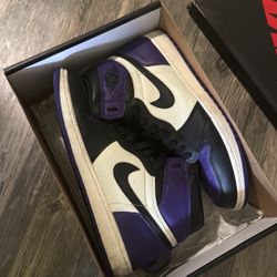 Nike Retro Jordan 1 Court purple Sz 10.5