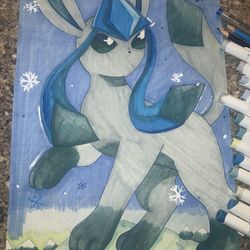 Pokémon Glaceon Art Drawn In MY ART STYLE