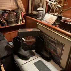 New-Never worn $250.00 HARLEY boots purchased too large and too late to return.