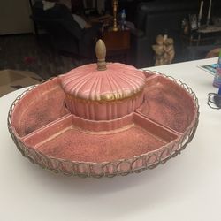 Vintage Pink & Gold Lazy Susan