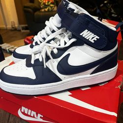 High Top Blue Nike Shoes Size 6Y