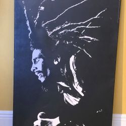 Black and White Bob Marley Canvas Print - $40