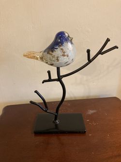 Jewelry holder with Glass bird