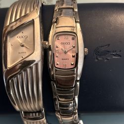 Original Woman Watch G U C C I Pink Face And Silver