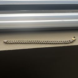 Gold Cuban Link Bracelet Chain W 1ct Diamond 