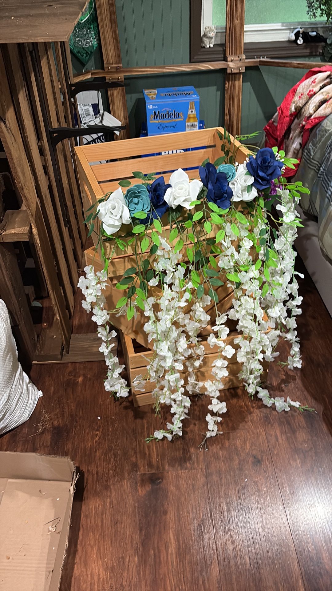 6 Crates With Flowers For Wedding