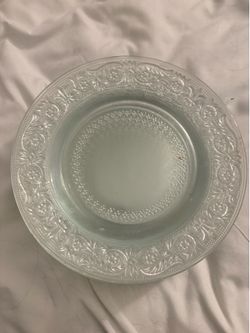 Clear glass dessert plates