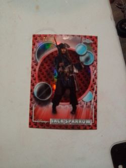 Topps Disney chrome jack Sparrow 18 of 28 blk and red Mickey mouse card