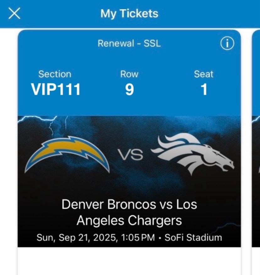 Chargers Vs Broncos | Sun Sep 21