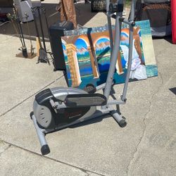Sunny Health & Fitness Magnetic Smart Elliptical Machine - Gray