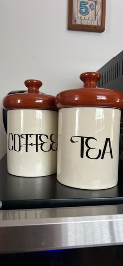 Ceramic Coffee and Tea Canister Set-Holiday Designs