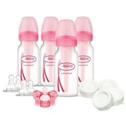 Dr. Brown's Options+ Slow Flow Bottle Set for Breastfed Baby, 4 Ounce, Pink