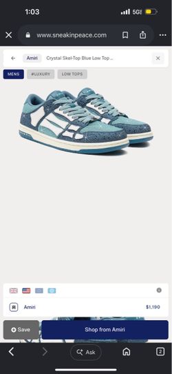 Amiri men crystal skel size 10