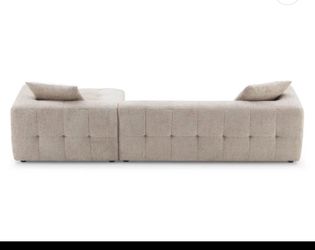 Wade Mocha Boucle L-Shaped Right Sectional Sofa FINANCE AVAILABLE 
