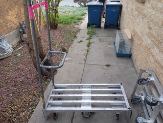 Heavy-Duty Aluminum Platform Truck Cart – 6 Wheels