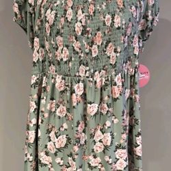 2X Woman's Derek Heart Maternity Blouse Floral  NWT