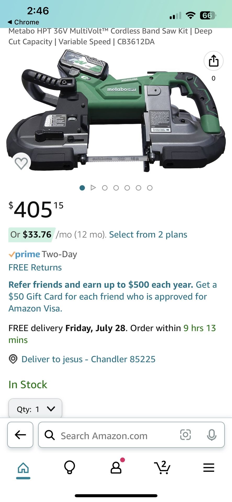 MultiVolt™ 36V Deep Cut Band Saw | Metabo HPT CB3612DA