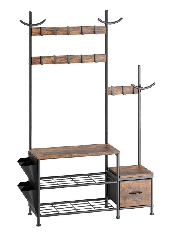 Lulive Coat Shoe Bench Entryway Sturdy Organizer Storage Shelve Rack