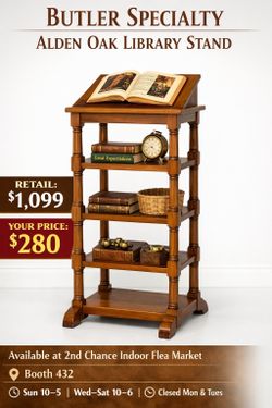 Alden Oak Butler Library Stand