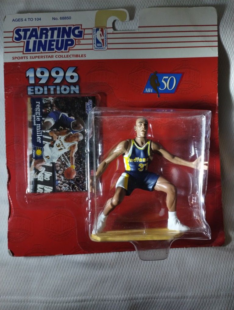 1996 Edition Reggie Miller, 50 NBA Starting Lineup Sport Superstar Collectibles 