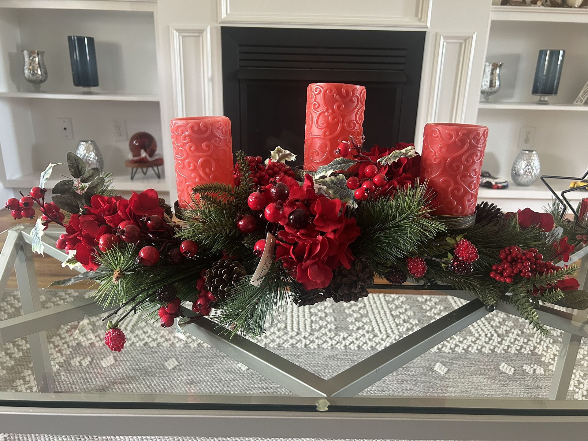 nearly natural Hydrangea Christmas Candelabrum Centerpiece