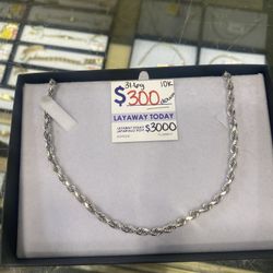 White Gold Rope Chain