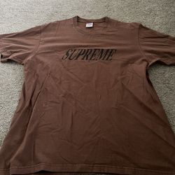 Brown Supreme Logo Tee