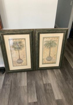 Pair of Palm Tree picture frames