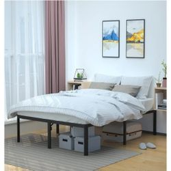 Heavy Duty Non-Slip Bed Frame with Steel Slats, Easy Assembly