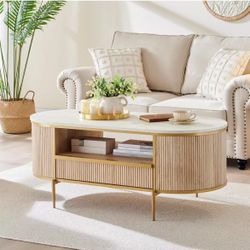 luxury ribbed coffee table, 