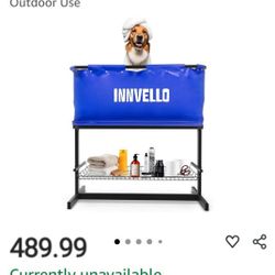 Innvello Dog Bathtub Pet Wash Station for Bathing, Showering, and Grooming - PVC Material Elevated Standing Dog Bath Tub, Suitable for Cats and Dogs, 