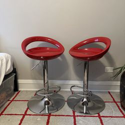 Retro Red Bar Stool Chairs