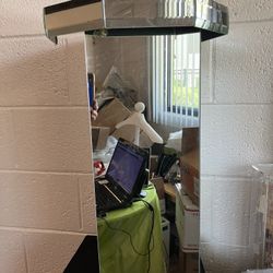 Tall Octagon Top Rectangular Mirrored Pedestal 