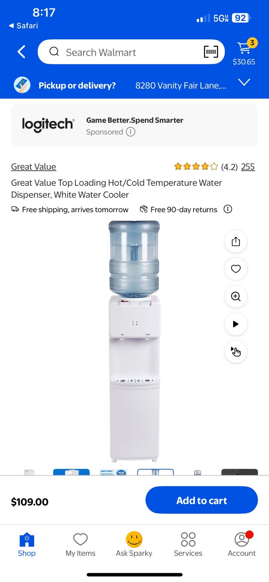 Great Value Water Dispenser New