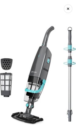 Cordless Handheld Pool Vacuum for Above & Inground Pools, with 23.5 Gal/Min Suction, 60 Min Runtime, Dual-Phase Cleaning System,65in Telescopic Pole,