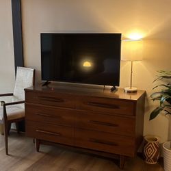 Midcentury Walnut Six-Drawer Dresser