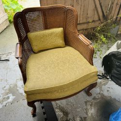 Vintage Wicker Wood Chair