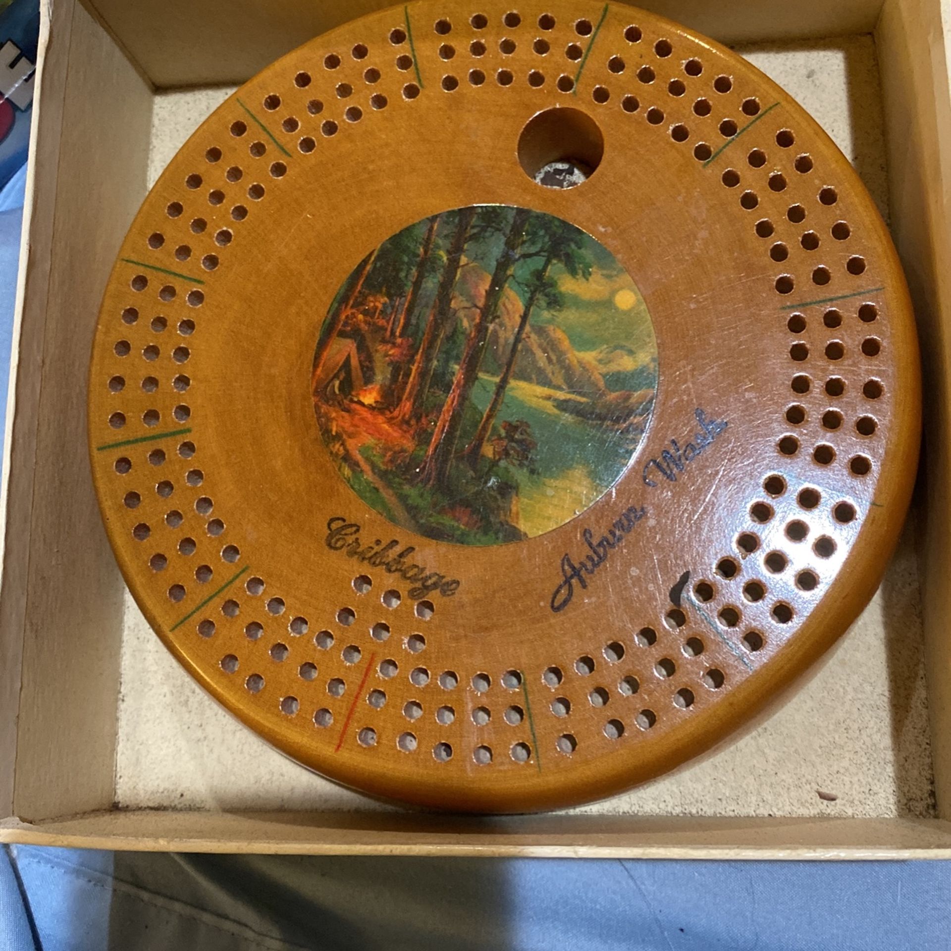 Wooden Cribbage Board.