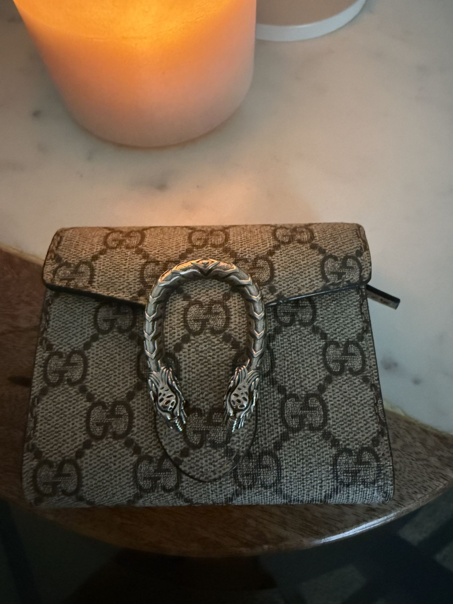 Gucci GG Supreme Monogram Dionysus Card Case Wallet