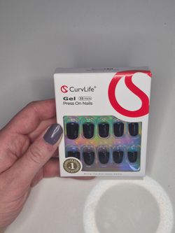 CurvLife and Color FX by Impress press on nails New In Box Black