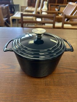 HAWOK 3.5QT Cast Iron Dutch Oven – Blue Enamel Finish